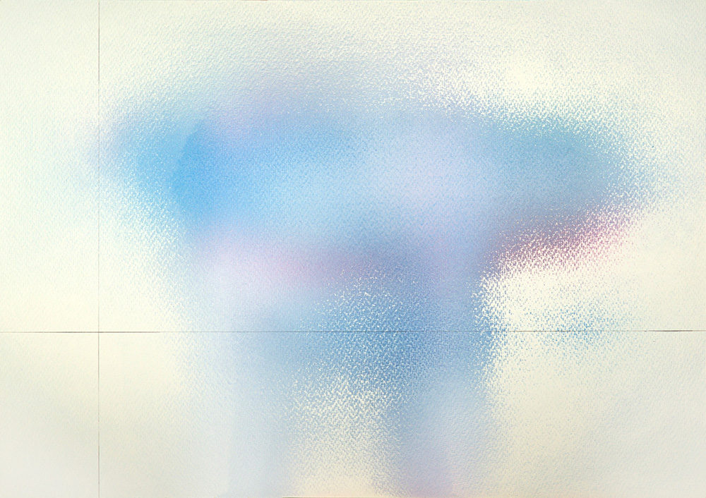An abstract pencil and acrylic painting by Stephen Ritter reflecting the spiritual awakening process.